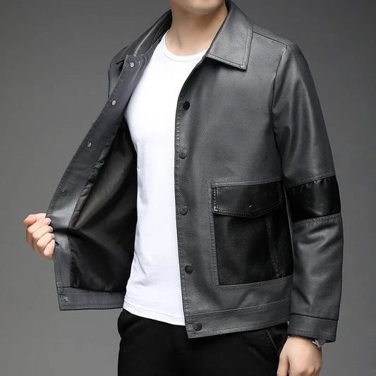 Top Grade New Brand Designer Streetwear Casual FashionClassic Faux Pu Fashion Leather Jacket Biker Men Coats Mens Clothing 2023