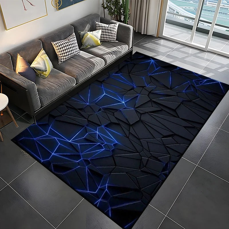 3D Abstract Mirror Geometric Illusion Large Area Rug Carpet for Home for Living Room Bedroom Sofa Decor Floor Kids Play Mat Gift