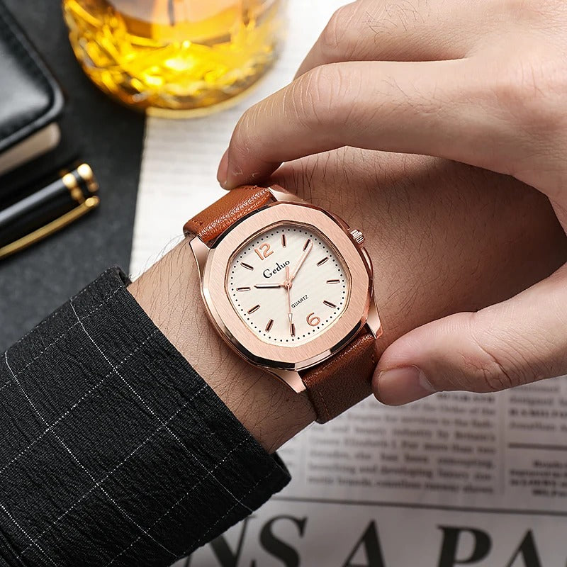 New Casual Leather Strap Men Sports Watch Quartz Elegant Men's Wristwatch Relogio Masculino reloj hombre Montre Homme Saat