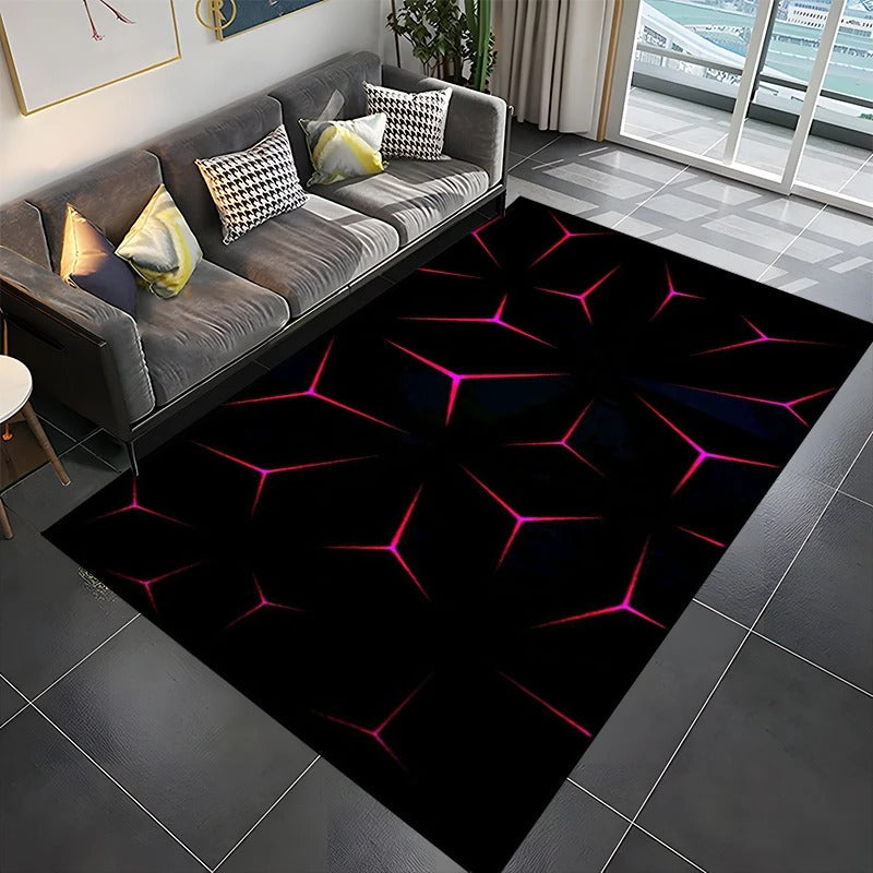 3D Abstract Mirror Geometric Illusion Large Area Rug Carpet for Home for Living Room Bedroom Sofa Decor Floor Kids Play Mat Gift