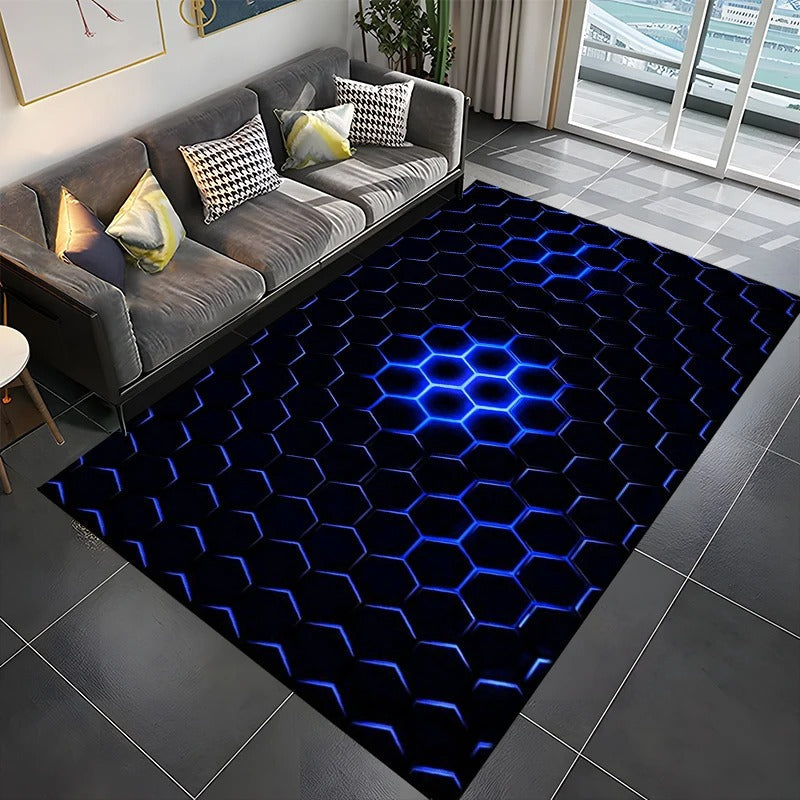 3D Abstract Mirror Geometric Illusion Large Area Rug Carpet for Home for Living Room Bedroom Sofa Decor Floor Kids Play Mat Gift