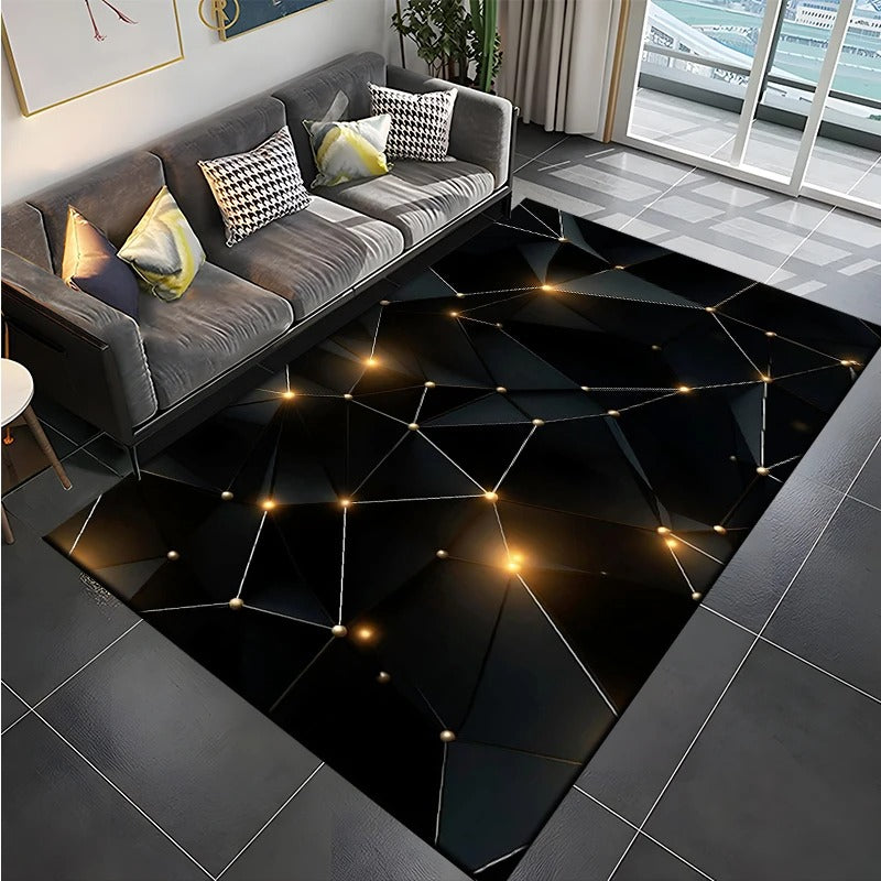 3D Abstract Mirror Geometric Illusion Large Area Rug Carpet for Home for Living Room Bedroom Sofa Decor Floor Kids Play Mat Gift